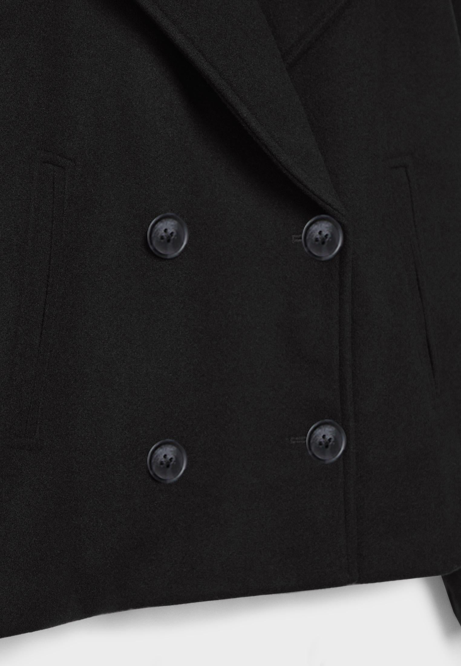 Korte trenchcoat - Dames loose fit korte trenchcoat met twee rijen knopen-Boetiek Moda