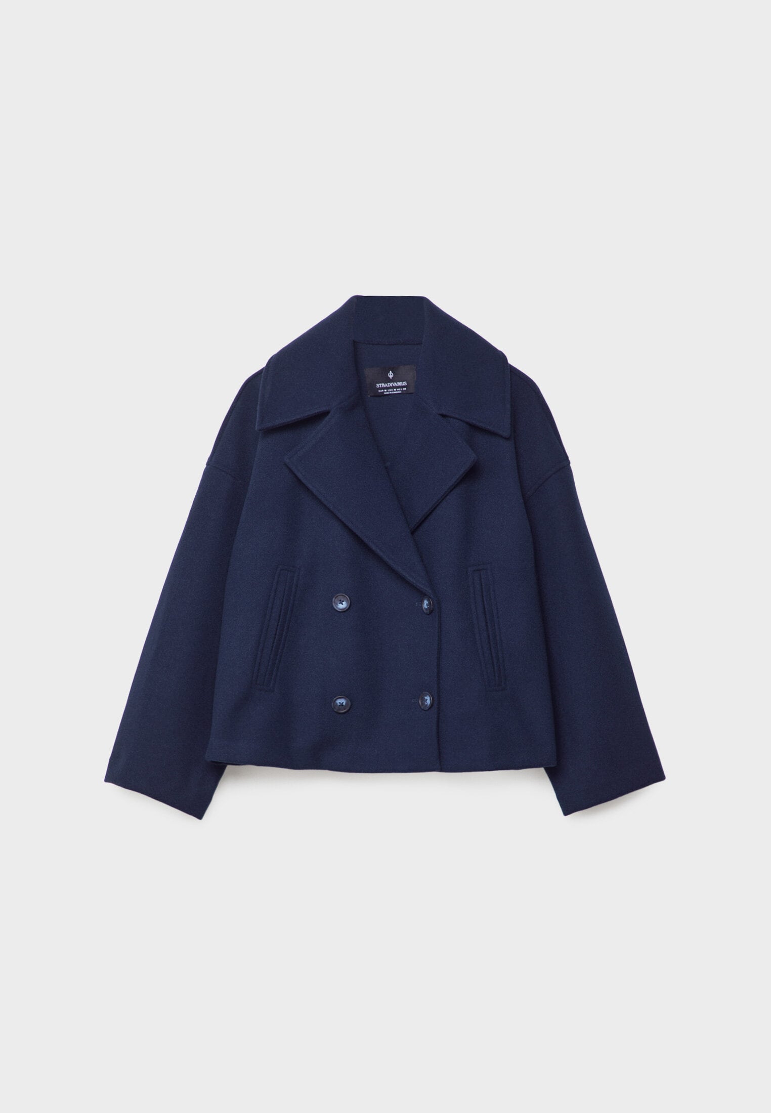 Korte trenchcoat - Dames loose fit korte trenchcoat met twee rijen knopen-Boetiek Moda