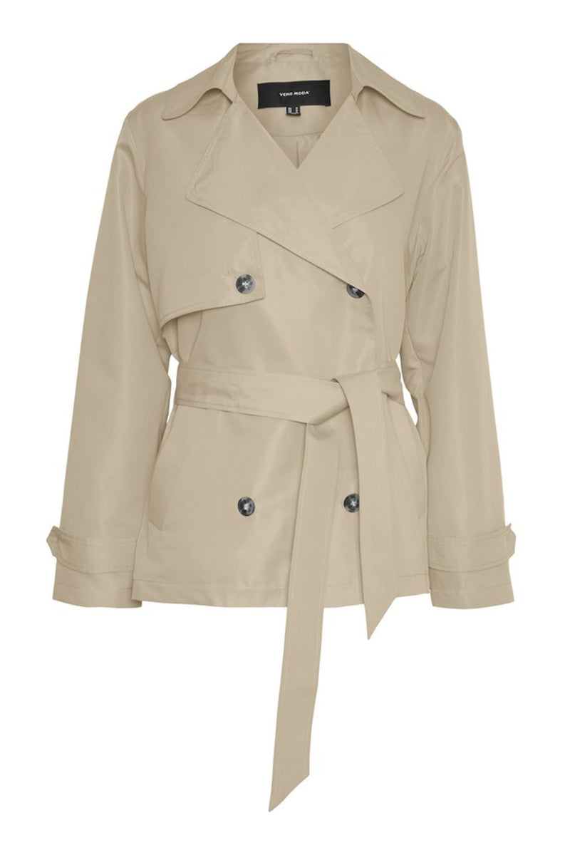 Korte trenchcoat - Riem - Double Breasted - Beige trenchcoat - Trenchcoat Vrouwen-Boetiek Moda