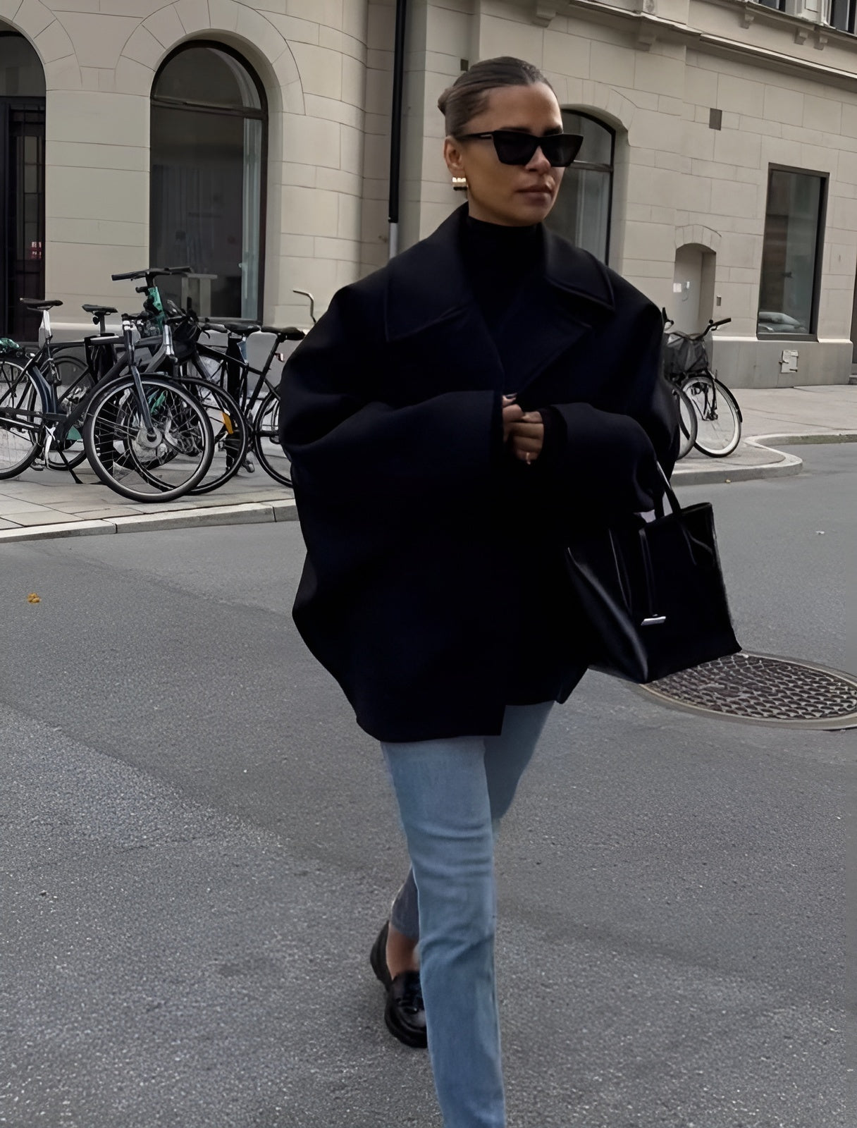 Korte wollen mantel | Enkelborstig | Oversized | Winter Trench Coat | Dameskleding-Boetiek Moda