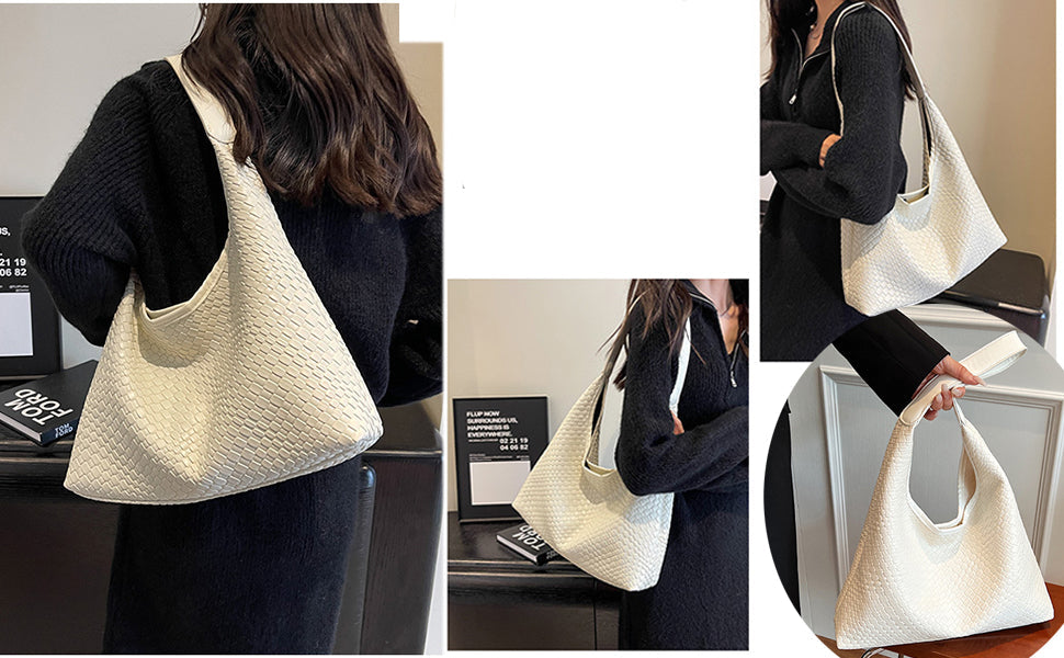 Kunstlederen tas | Veganistisch leer | Alledaags | Geweven tas | Schoudertas-Boetiek Moda