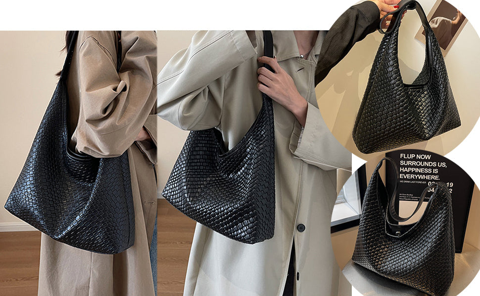 Kunstlederen tas | Veganistisch leer | Alledaags | Geweven tas | Schoudertas-Boetiek Moda