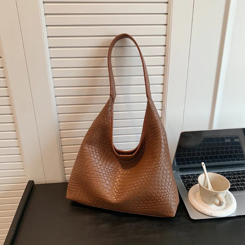 Kunstlederen tas | Veganistisch leer | Alledaags | Geweven tas | Schoudertas-Boetiek Moda