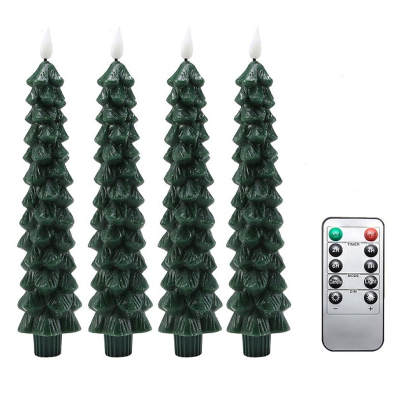 LED-kerstkaars - Groen - Kerstboom - Kaarsen met afstandsbediening - Kerstverlichting-Boetiek Moda