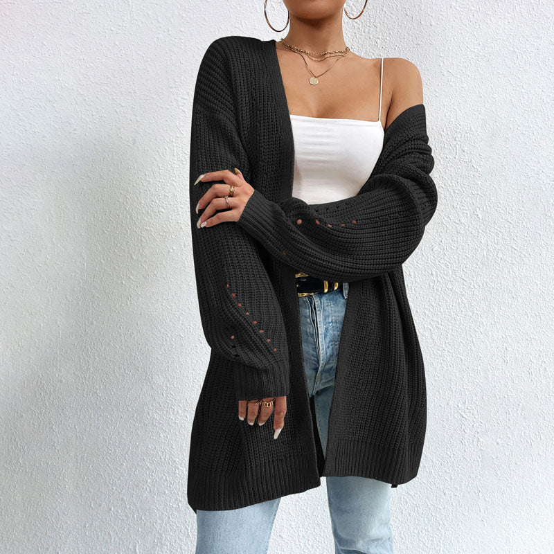 Lang Vest | Open Front | Katoen | Gebreid Vest | Vrouwenvest-Boetiek Moda