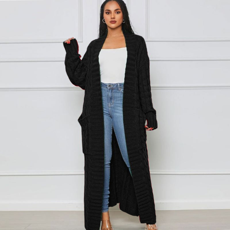 Lang vest - Open - Oversized - Gebreid vest - Damesvest-Boetiek Moda