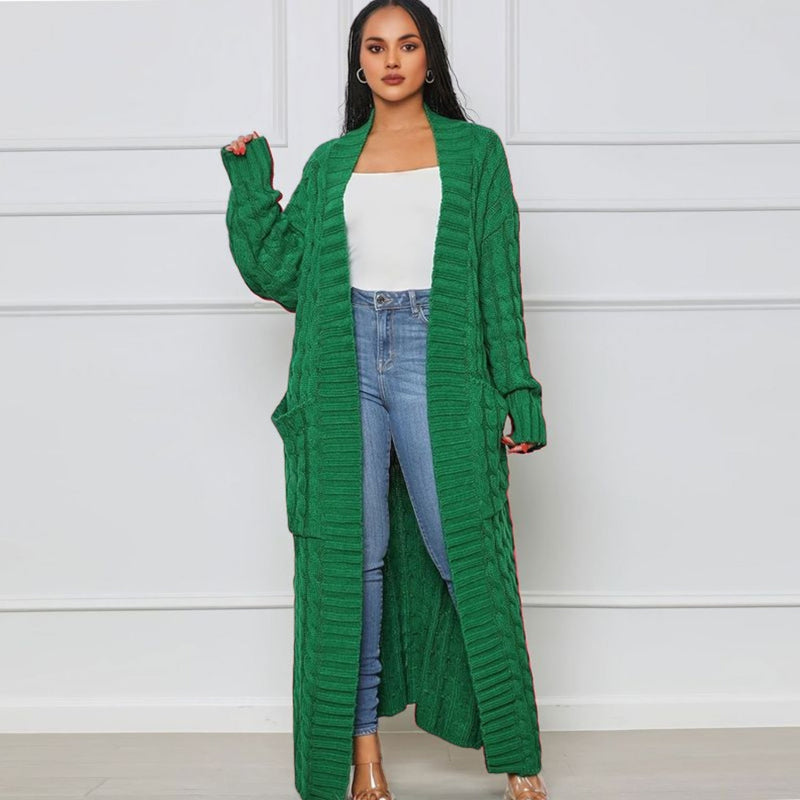 Lang vest - Open - Oversized - Gebreid vest - Damesvest-Boetiek Moda