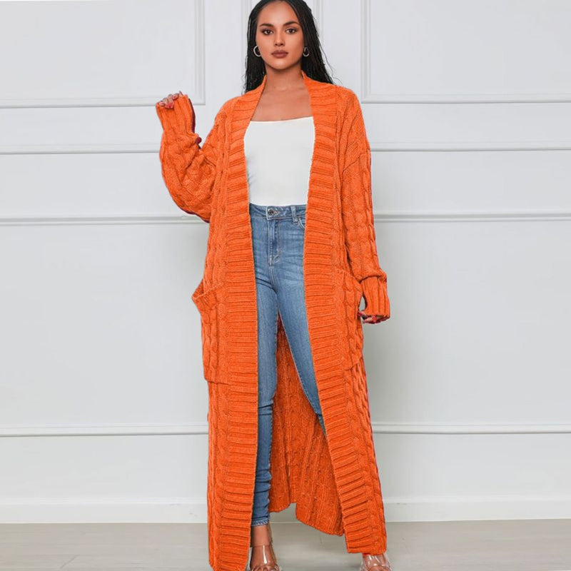 Lang vest - Open - Oversized - Gebreid vest - Damesvest-Boetiek Moda