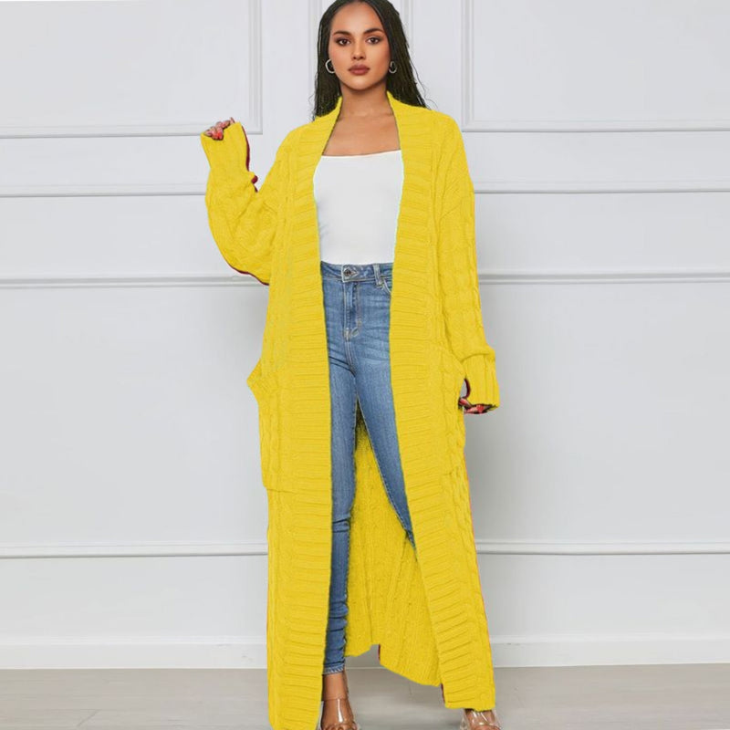 Lang vest - Open - Oversized - Gebreid vest - Damesvest-Boetiek Moda