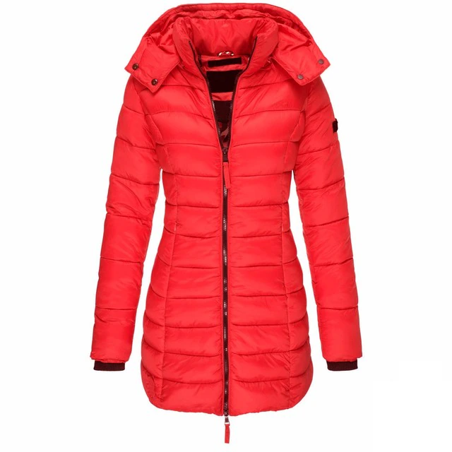 Lange Pufferjas - Capuchon - Zip-Up - Donzen Jas - Winterjassen en Jacks voor dames-Boetiek Moda