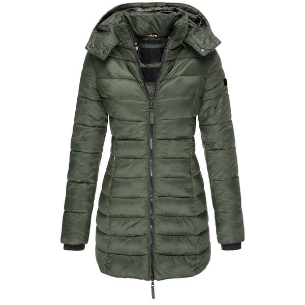 Lange Pufferjas - Capuchon - Zip-Up - Donzen Jas - Winterjassen en Jacks voor dames-Boetiek Moda