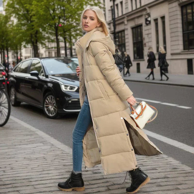 Lange Pufferjas - Warm - Met capuchon - Damesjas met voering - Lange winterjas voor dames-Boetiek Moda