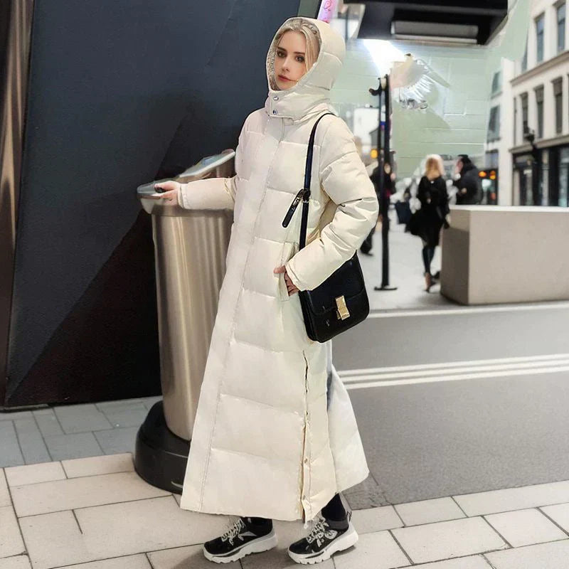 Lange Pufferjas - Warm - Met capuchon - Damesjas met voering - Lange winterjas voor dames-Boetiek Moda
