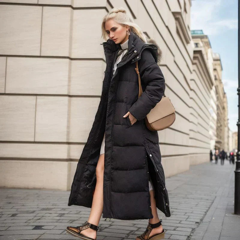 Lange Pufferjas - Warm - Met capuchon - Damesjas met voering - Lange winterjas voor dames-Boetiek Moda