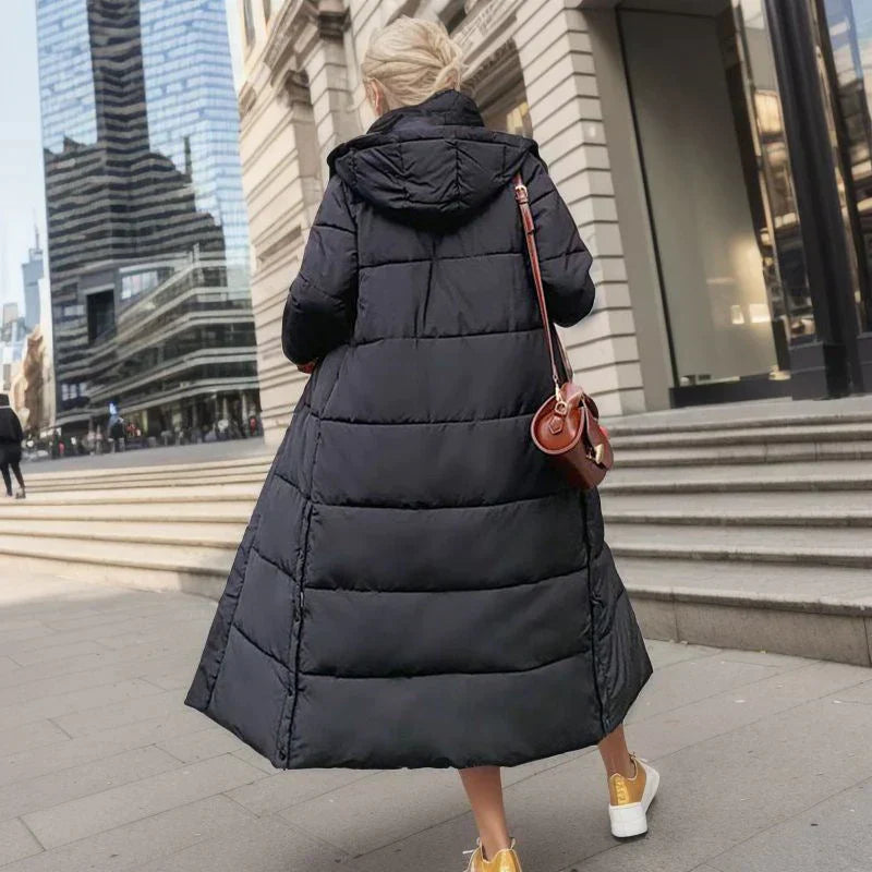 Lange Pufferjas - Warm - Met capuchon - Damesjas met voering - Lange winterjas voor dames-Boetiek Moda