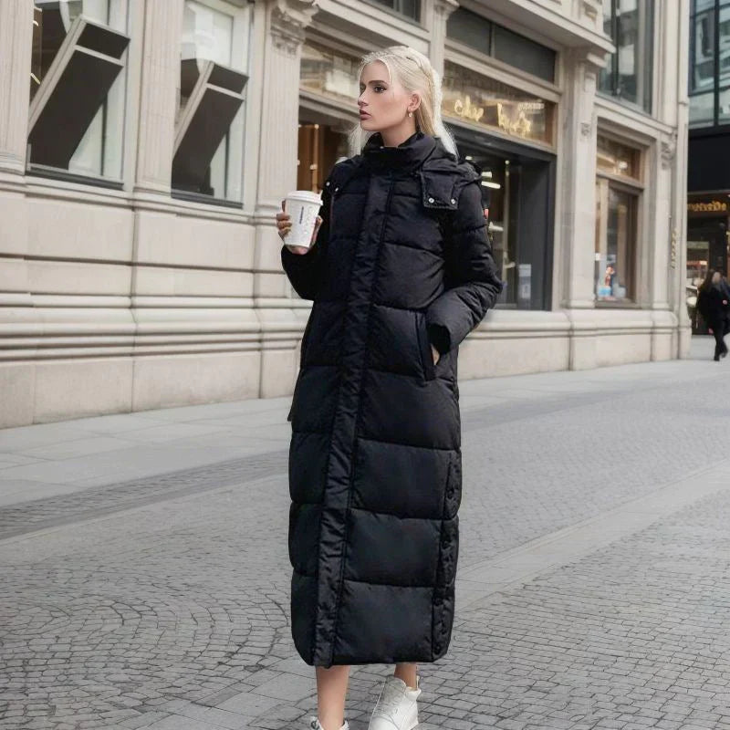 Lange Pufferjas - Warm - Met capuchon - Damesjas met voering - Lange winterjas voor dames-Boetiek Moda