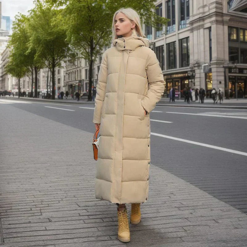 Lange Pufferjas - Warm - Met capuchon - Damesjas met voering - Lange winterjas voor dames-Boetiek Moda