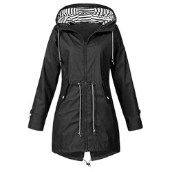 Lange Regenjas - Capuchon - Zip-Up - Waterdichte jassen - Damesjas-Boetiek Moda