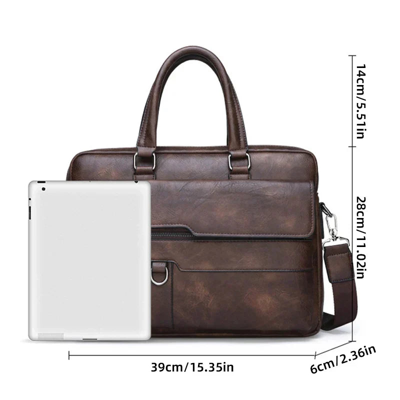 Laptoptas - Leer - Schoudertas - Aktetas - Herentas-Boetiek Moda