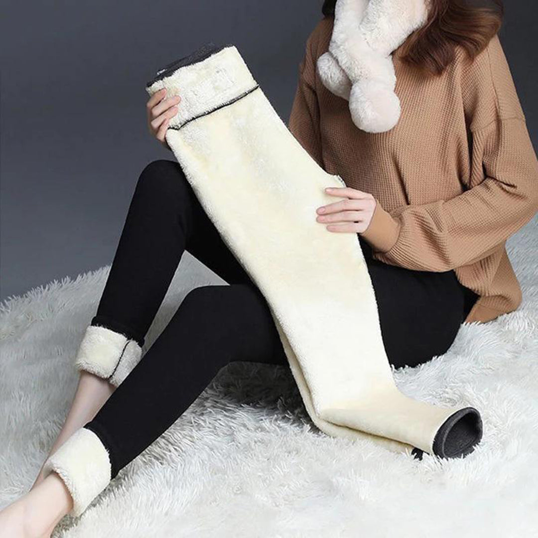 Legging met fleecevoering - Warme thermische winterlegging voor dames-Boetiek Moda