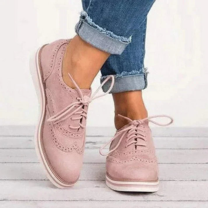 Leren Schoenen - Vrouwenmode Vrijetijdsschoenen met veters Sneakers-Boetiek Moda