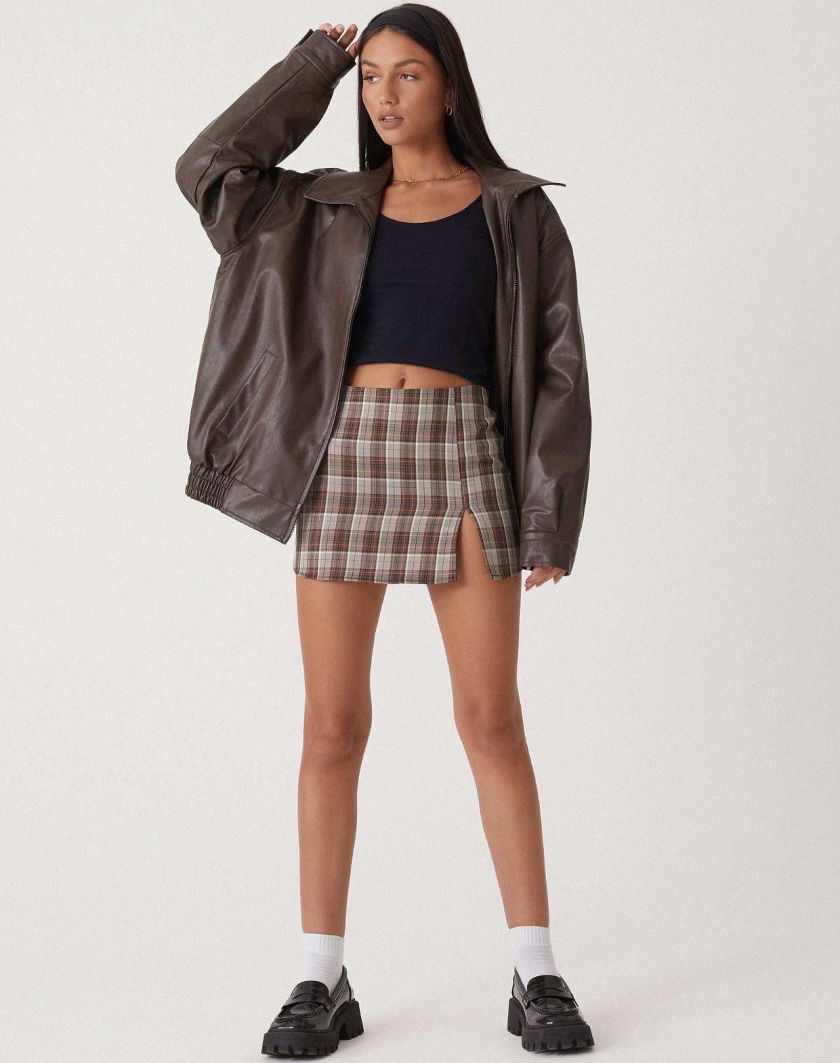 Leren jack | Oversized | Kunstleer | Leren bomberjack | Damesjassen-Boetiek Moda