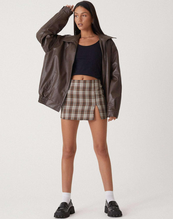 Leren jack | Oversized | Kunstleer | Leren bomberjack | Damesjassen-Boetiek Moda