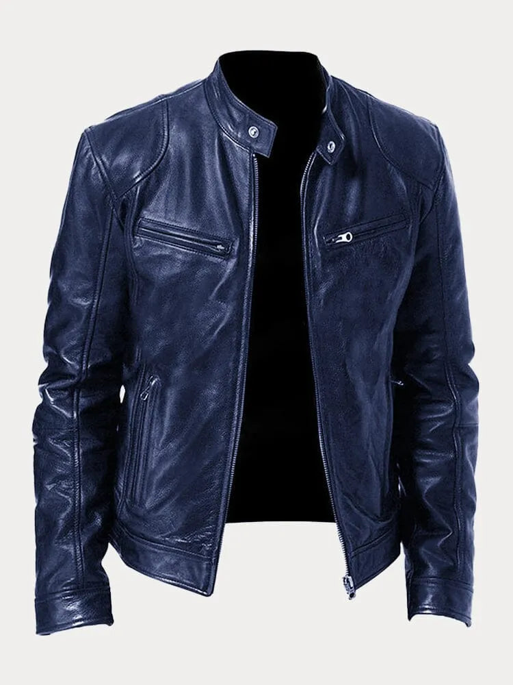 Leren jas | Zip-Up | Regular Fit | Bikerjas | Leren herenjas-Boetiek Moda