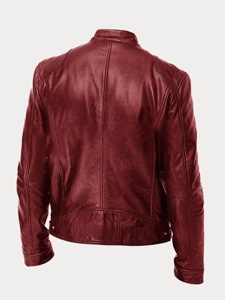 Leren jas | Zip-Up | Regular Fit | Bikerjas | Leren herenjas-Boetiek Moda