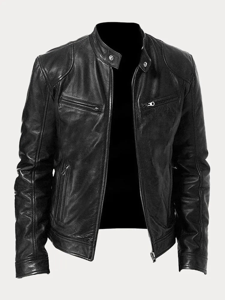 Leren jas | Zip-Up | Regular Fit | Bikerjas | Leren herenjas-Boetiek Moda
