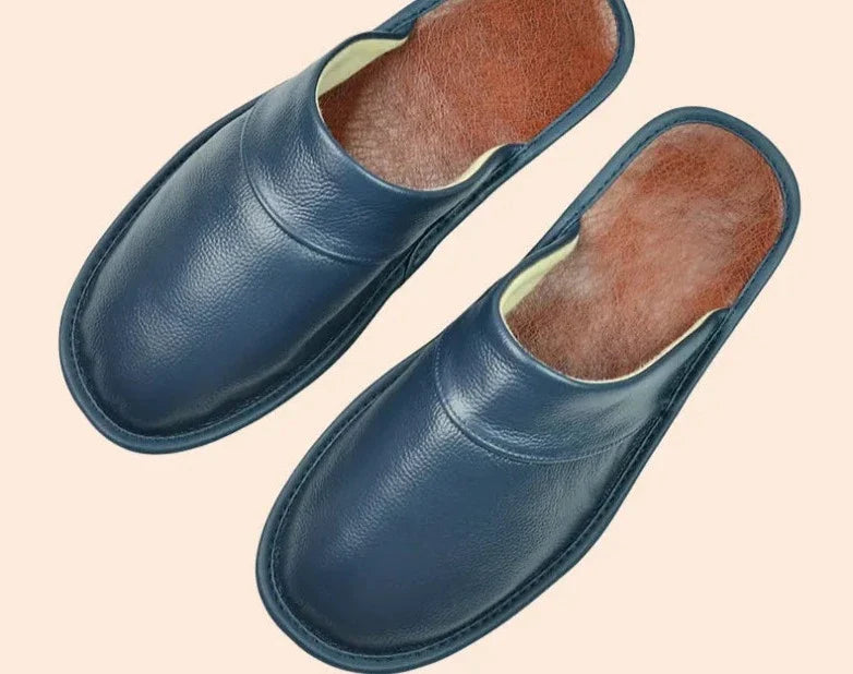 Leren pantoffels - Slip On - Ergonomisch - Winterpantoffels - Herenpantoffels-Boetiek Moda