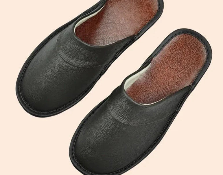 Leren pantoffels - Slip On - Ergonomisch - Winterpantoffels - Herenpantoffels-Boetiek Moda