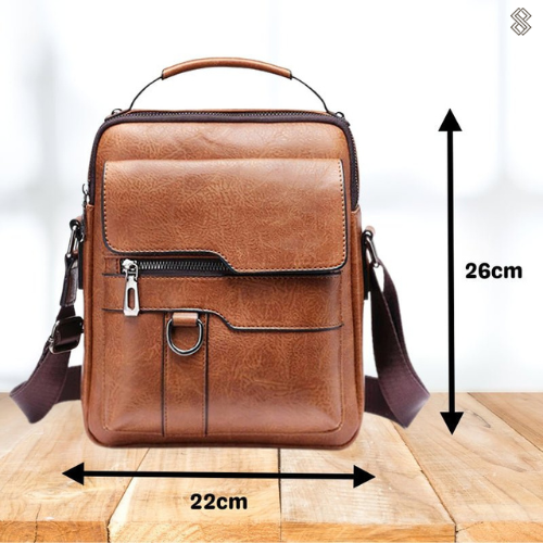 Leren tas - Groot - Zakken - Crossbody tas - Schoudertas-Boetiek Moda