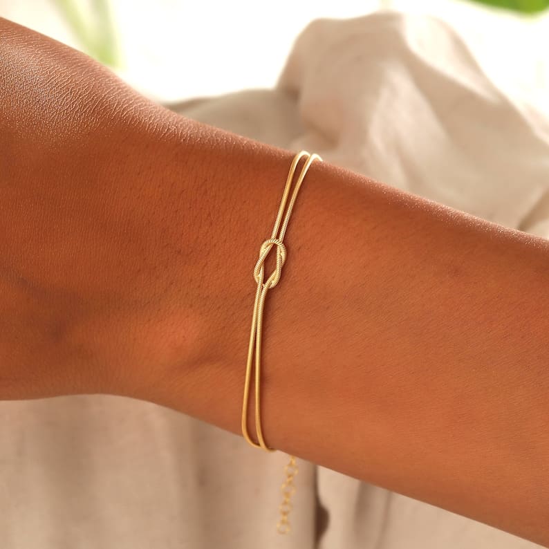 Liefdesknoop Armband | verstelbaar | minimalistisch | gouden armband | damesarmband-Boetiek Moda