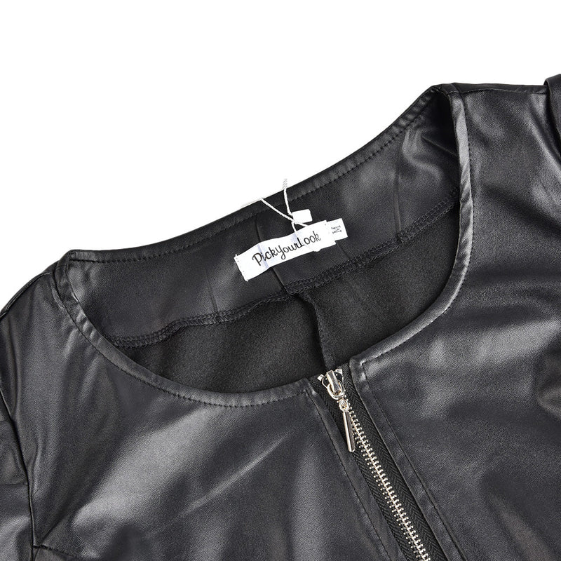 Lily Cropped Leather Jacket | Draai hoofden met de nieuwste leren jasjes trend-Boetiek Moda