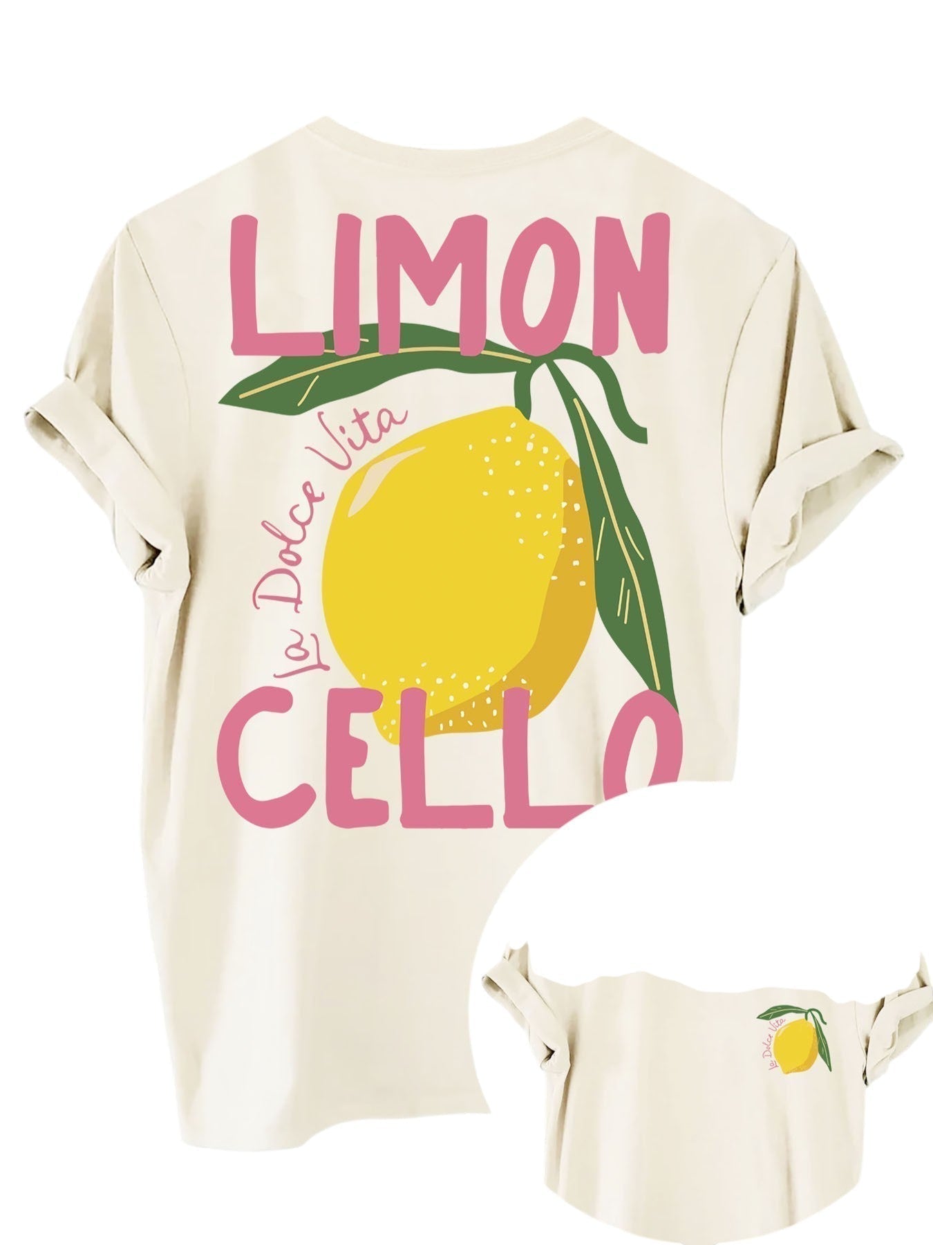 Limoncello T-shirt - Unisex - Ronde hals - Citroen T-shirt - Oversized T-shirt-Boetiek Moda