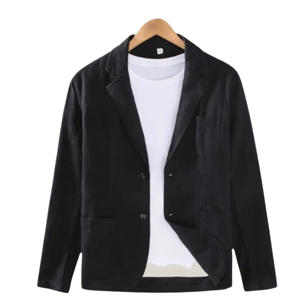 Linnen blazer - Casual zomerblazer voor heren met enkele knoopsluiting-Boetiek Moda