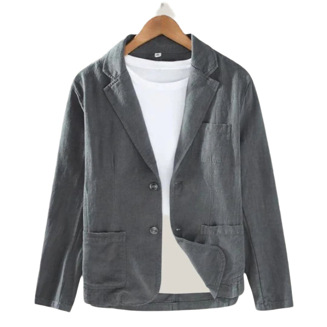 Linnen blazer - Casual zomerblazer voor heren met enkele knoopsluiting-Boetiek Moda