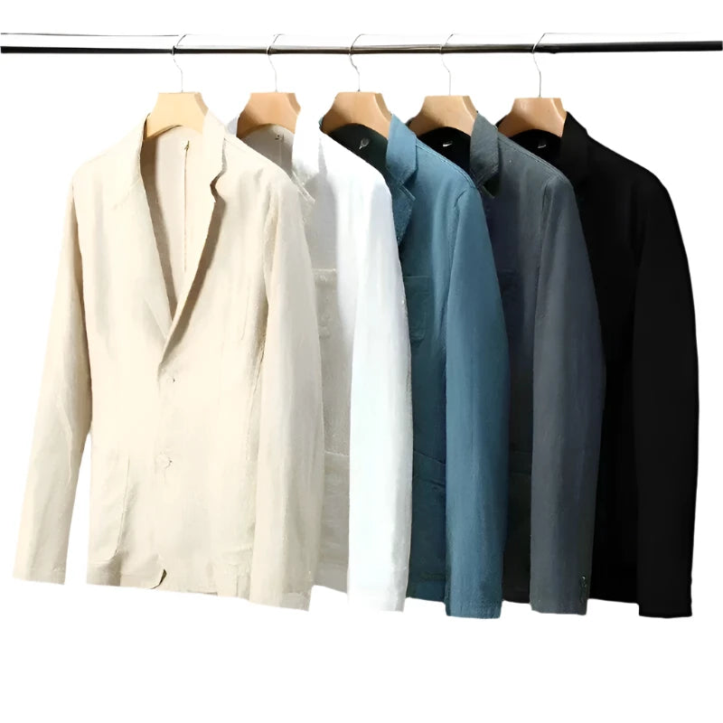 Linnen blazer - Casual zomerblazer voor heren met enkele knoopsluiting-Boetiek Moda