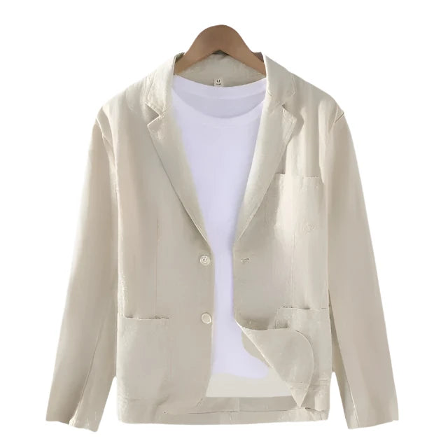 Linnen blazer - Casual zomerblazer voor heren met enkele knoopsluiting-Boetiek Moda
