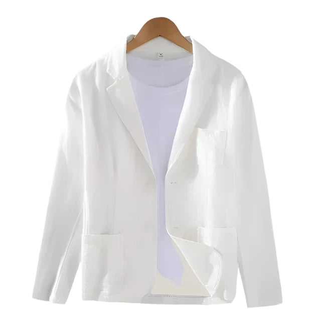 Linnen blazer - Casual zomerblazer voor heren met enkele knoopsluiting-Boetiek Moda