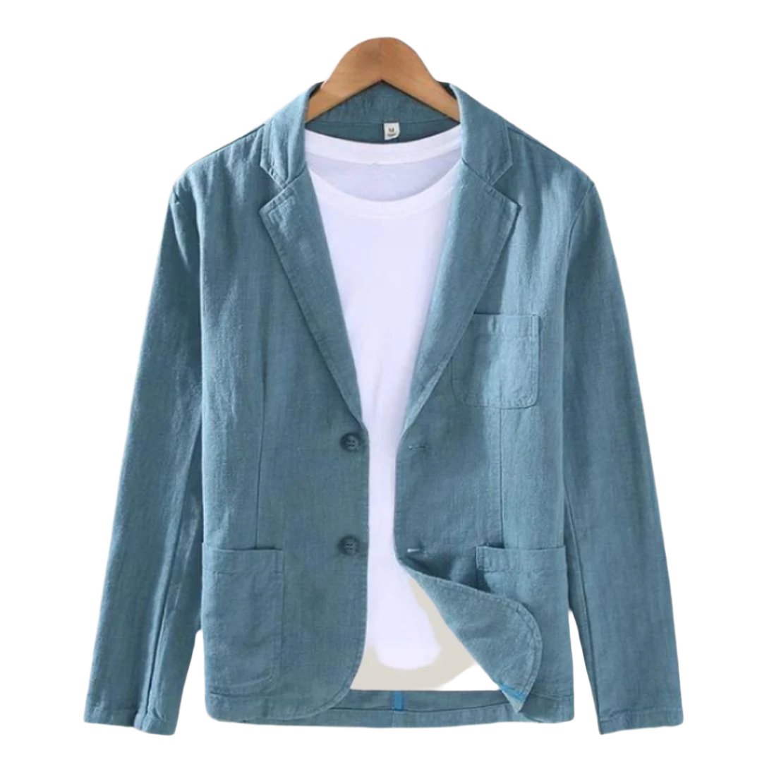 Linnen blazer - Casual zomerblazer voor heren met enkele knoopsluiting-Boetiek Moda
