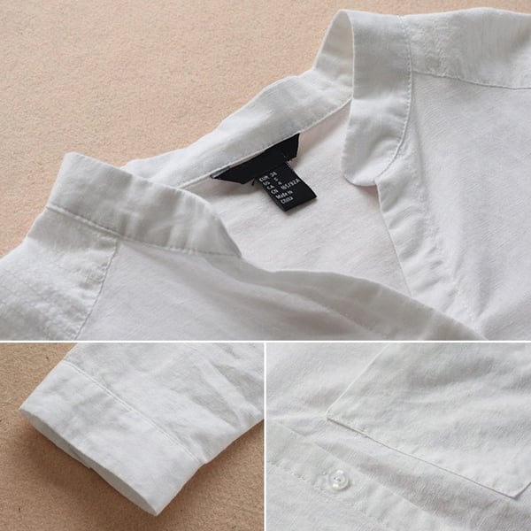 Linnen blouse | Halflange mouwen | Losse pasvorm | Blouse met knopen | Linnen overhemden voor dames-Boetiek Moda