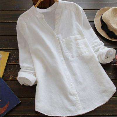 Linnen blouse | Halflange mouwen | Losse pasvorm | Blouse met knopen | Linnen overhemden voor dames-Boetiek Moda