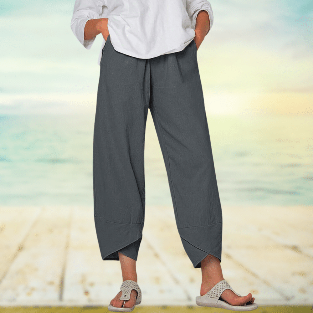 Linnen broek - Casual - Los model - Zomerbroek - Damesbroek-Boetiek Moda