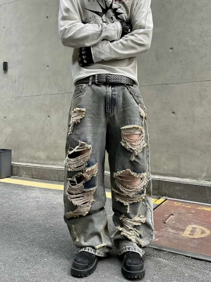 Losse Jeans | Gewassen | Hiphop | Baggy jeans | Herenjeans-Boetiek Moda