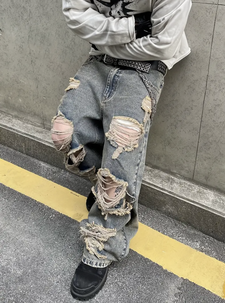 Losse Jeans | Gewassen | Hiphop | Baggy jeans | Herenjeans-Boetiek Moda