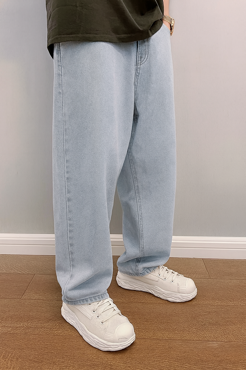 Losse Jeans - Heren Stonewash Hip Hop Baggy Jeans-Boetiek Moda