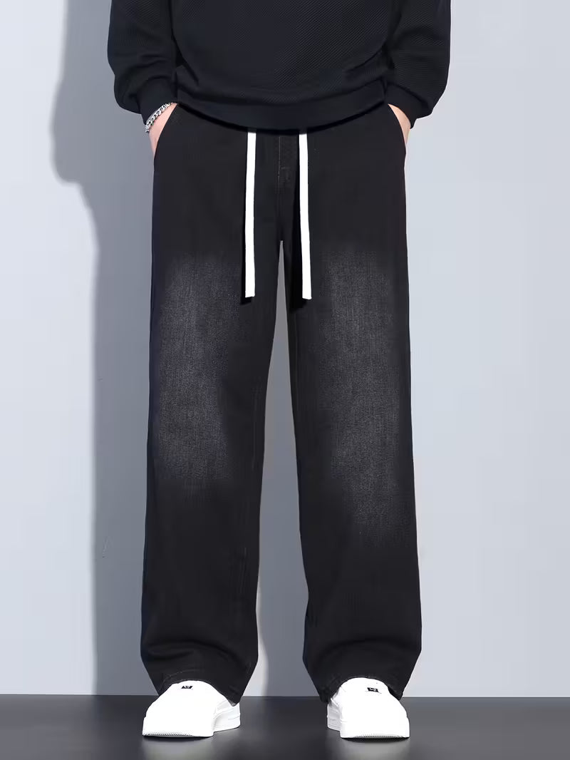 Losvallende jeans - Koord - Elastische taille - Baggy broek - Herenbroek-Boetiek Moda