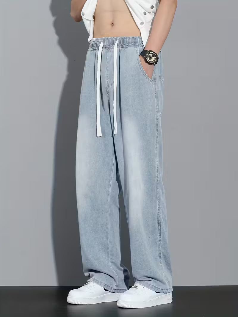 Losvallende jeans - Koord - Elastische taille - Baggy broek - Herenbroek-Boetiek Moda